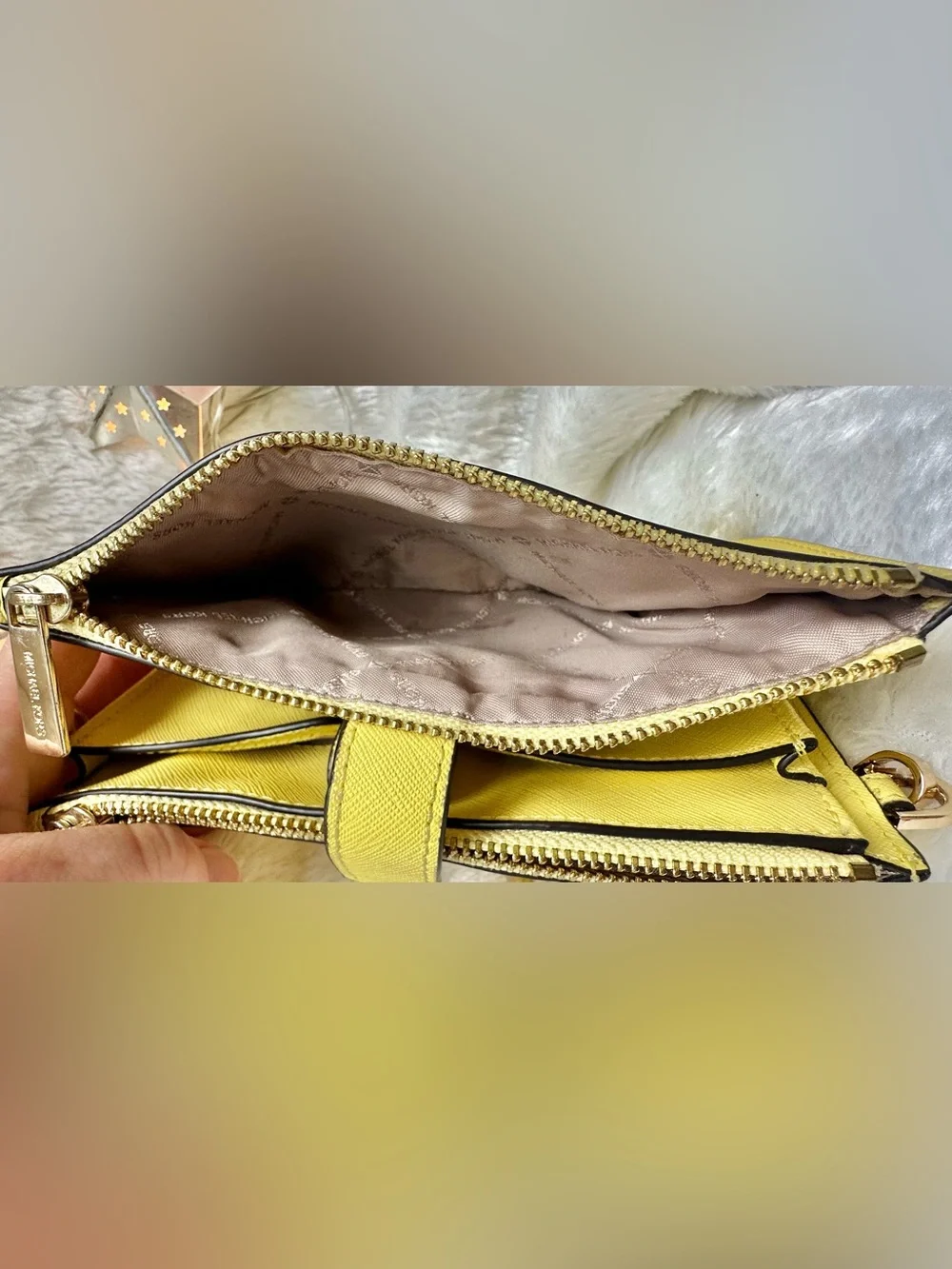 Michael Kors Lg. Jet Set Double Zip Saffiano Leather Wristlet/Clutch